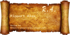 Rippert Alex névjegykártya